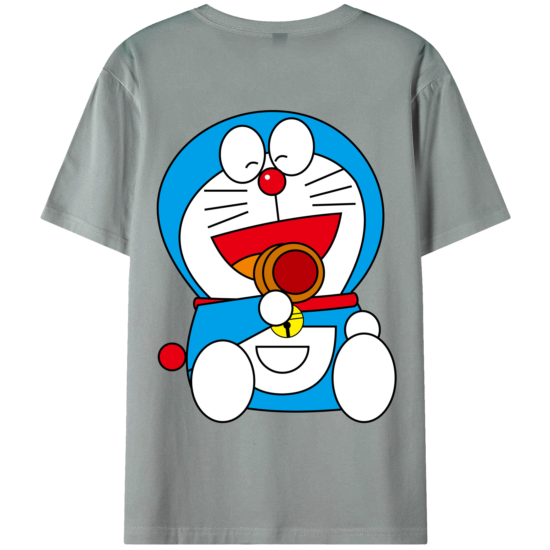 （画像用） ドラえもん Doraemon 綿100％ メンズ半袖Tシャツ（バックプリント） 通気性